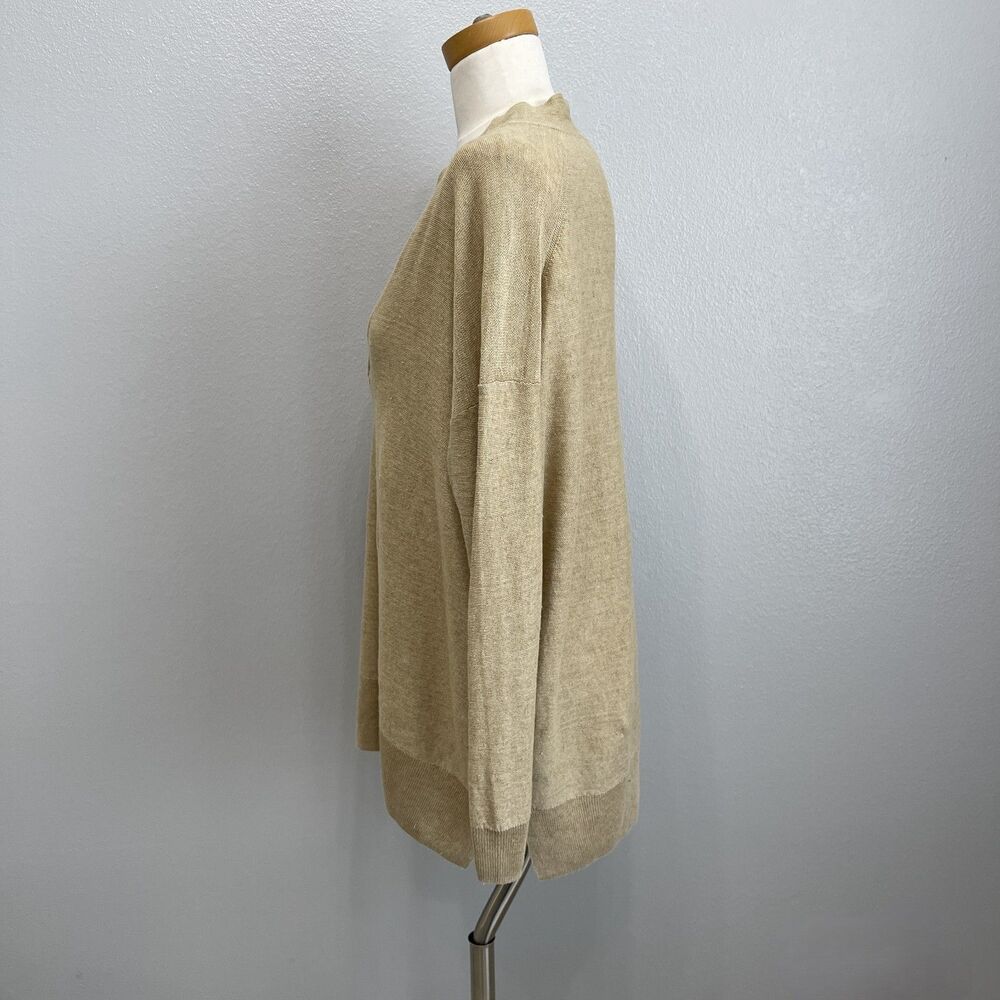 Polo‎ Ralph Lauren Women's V-Neck Sweater Small Beige 100% Linen - Picture 2 of 9